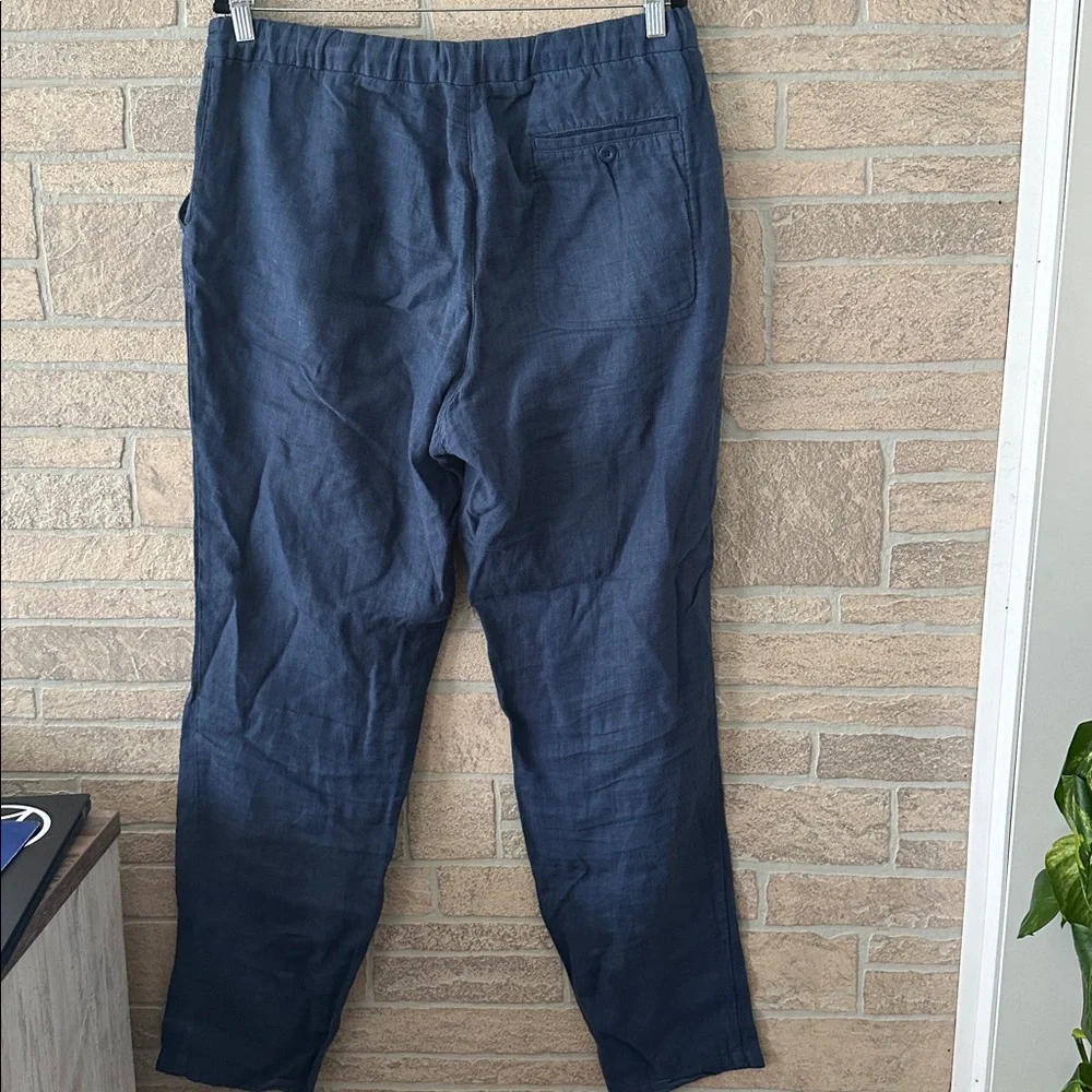 04651/ A Trip In A Bag Casual Pants Size 2XL US Navy Blue 100% Linen